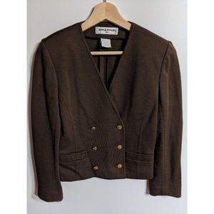 Vintage Sonia Rykiel Paris Brown Cropped Wool Blazer